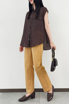 ナッツベージュでつくる、夏の大人配色<br>【ケトレル・ストレート】