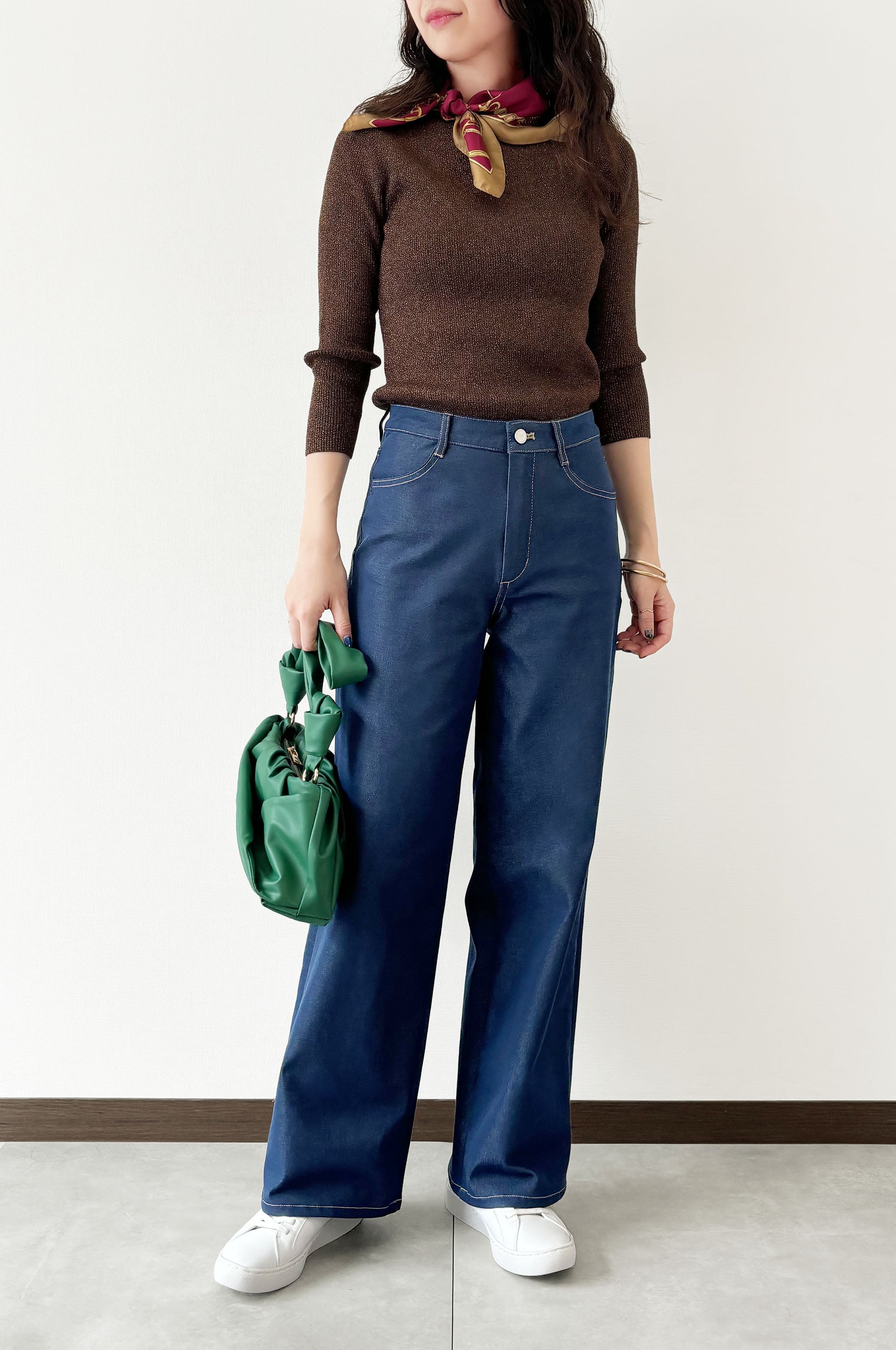 秋らしくはくジーンズコーデ<ワイド編><br>【スムースジーンズ・ワイド】