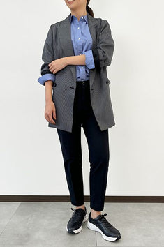 高身長スタッフのリアルBUYパンツ_きっちりめジャケパンコーデ<br>【オックスフォード・テーパード】