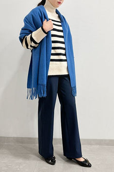 ワイドパンツ×ざっくりニットのワンツーコーデでストレスフリー<br>【クラッシーチノ・ワイド】