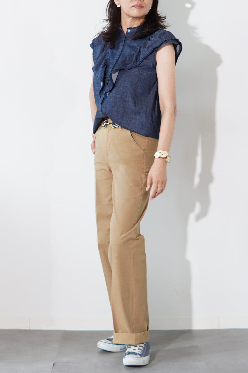 ロールアップで印象チェンジ!清涼コーデ<br>【クラッシーチノ・ワイド(センタープレスあり)】