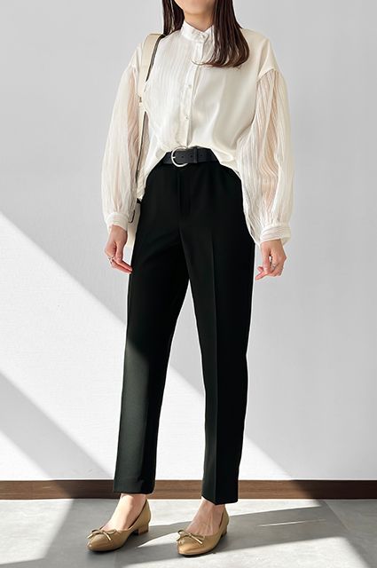 華やかモノトーンコーデ</br>【ダブルクロス・テーパード】