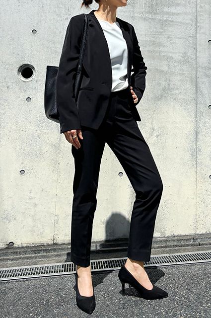 私の商談服の定番「オックスのブラックパンツ」<br>【オックスフォード・テーパード】