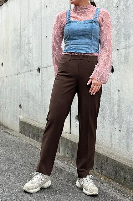 異素材ミックスで魅せるサマーコーデ<br>【ドライエア+3・テーパード】
