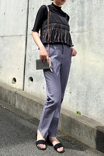 シックに夏映え、上品パープル<br>【オックスフォード・テーパード】