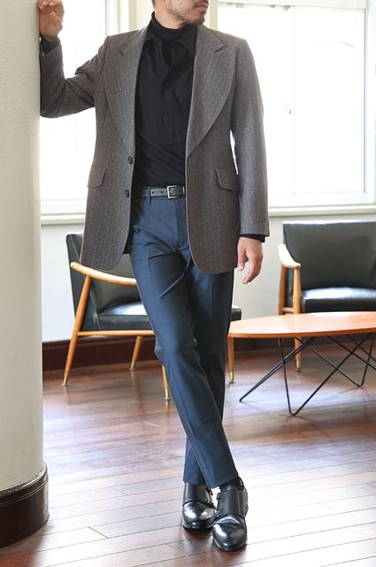 ジャケットスタイルをさらにキレイめに仕上げてくれるネイビーパンツ<br>【MENS オックスフォード・スリム】