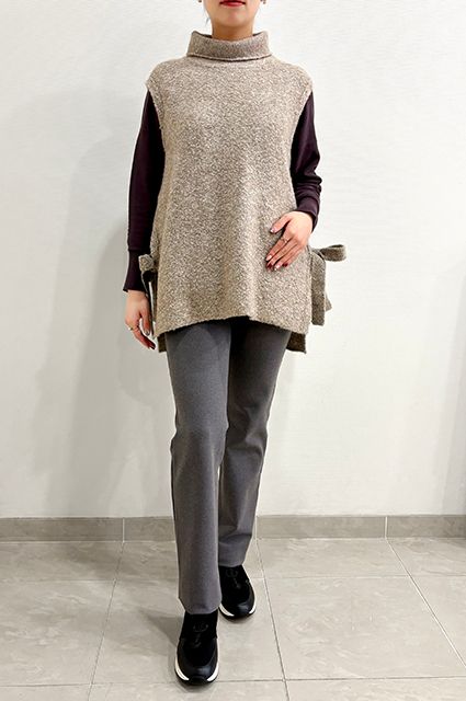 両面起毛でふんわりあったか♪長丈トップスにはストレートがおすすめ<br>【ミルキーダブルウォーム・ストレート】
