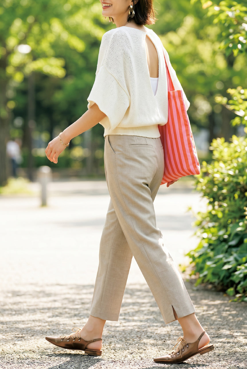夏のクロップドパンツコーデ40代｜足首見せが涼しげに決まる、大人の着こなし8選