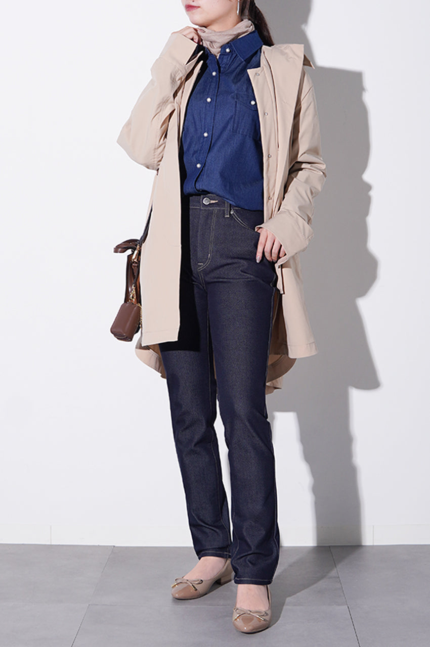 寒い日でも裏起毛ジーンズでカジュアルに<br>【ジーンズライク裏起毛・スリム】