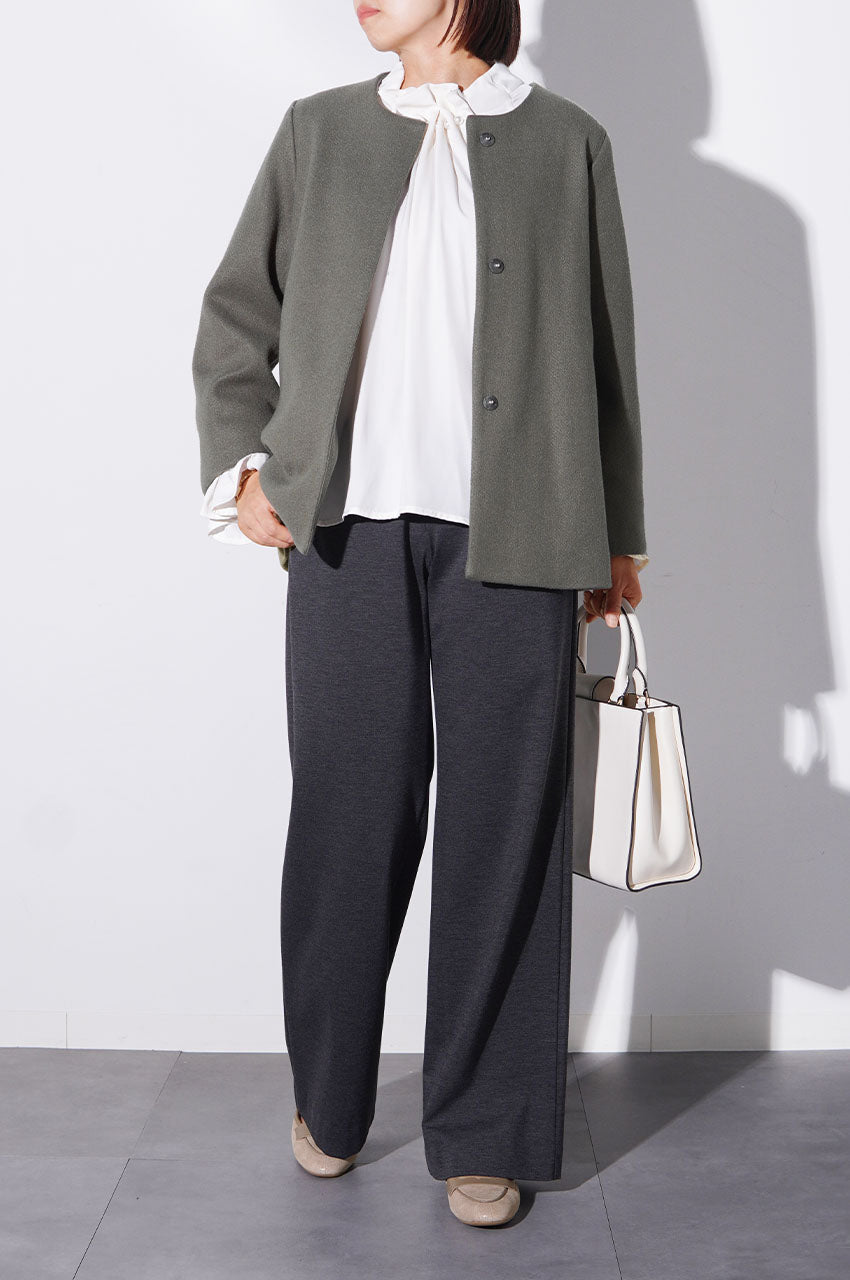 あったかワイドのお仕事コーデ<br>【ベーシックウォームニット・ワイド】