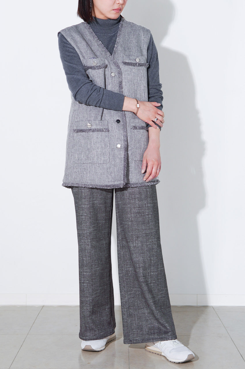 品よく決まる、大人のリラックスモノトーン<br>【つんぱびたフワサラ・ワイド】