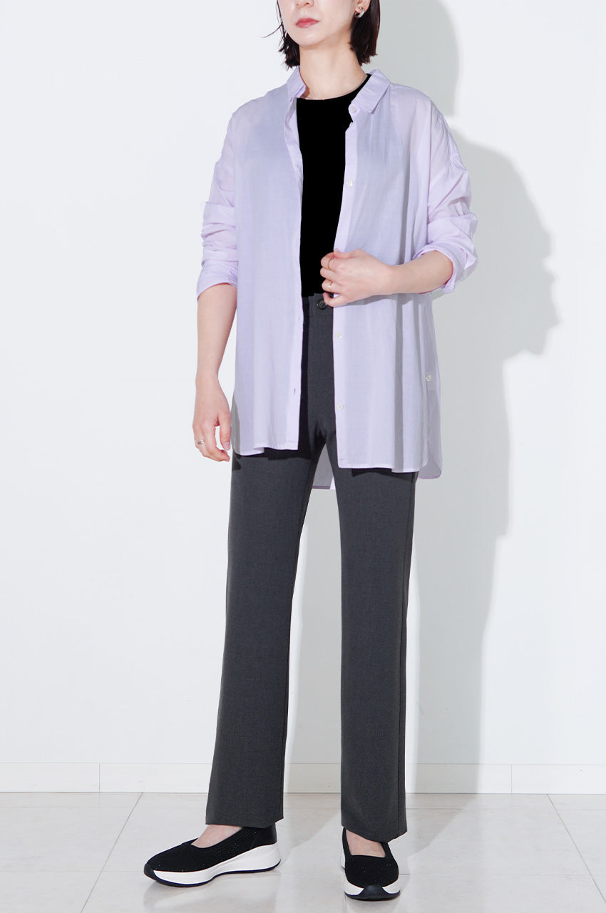 やわらかカラーを引き立てる、上品チャコール<br>【ジョーゼット・ストレート】