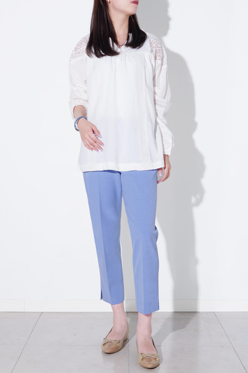 きちんと見えてやわらかい、好印象スタイル<br>【ジョーゼット・スリットクロップド】