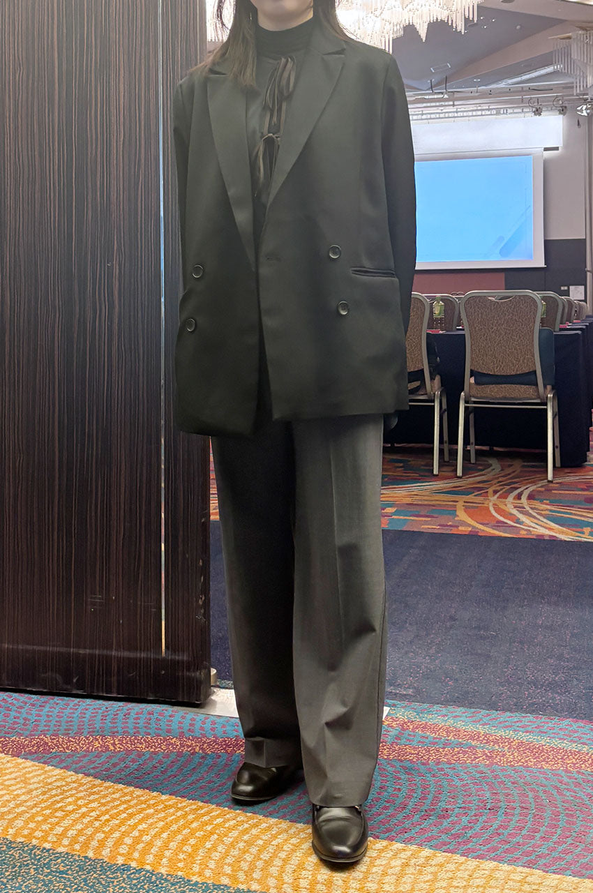 冬のオケージョンコーデ【会議の日】<br>【梳毛ウール・ワイドパンツ】