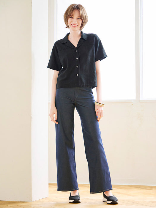 ビースリーカジュアルパンツ　スムースジーンズ・ワイド　インディゴ　V（2XL） スムースジーンズ・ワイド — B-THREE（ビースリー）｜公式通販サイト