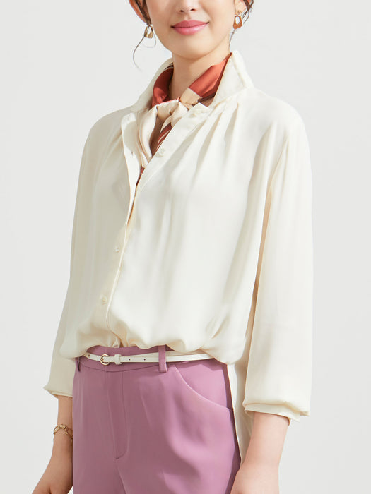 シャツカラーブラウス