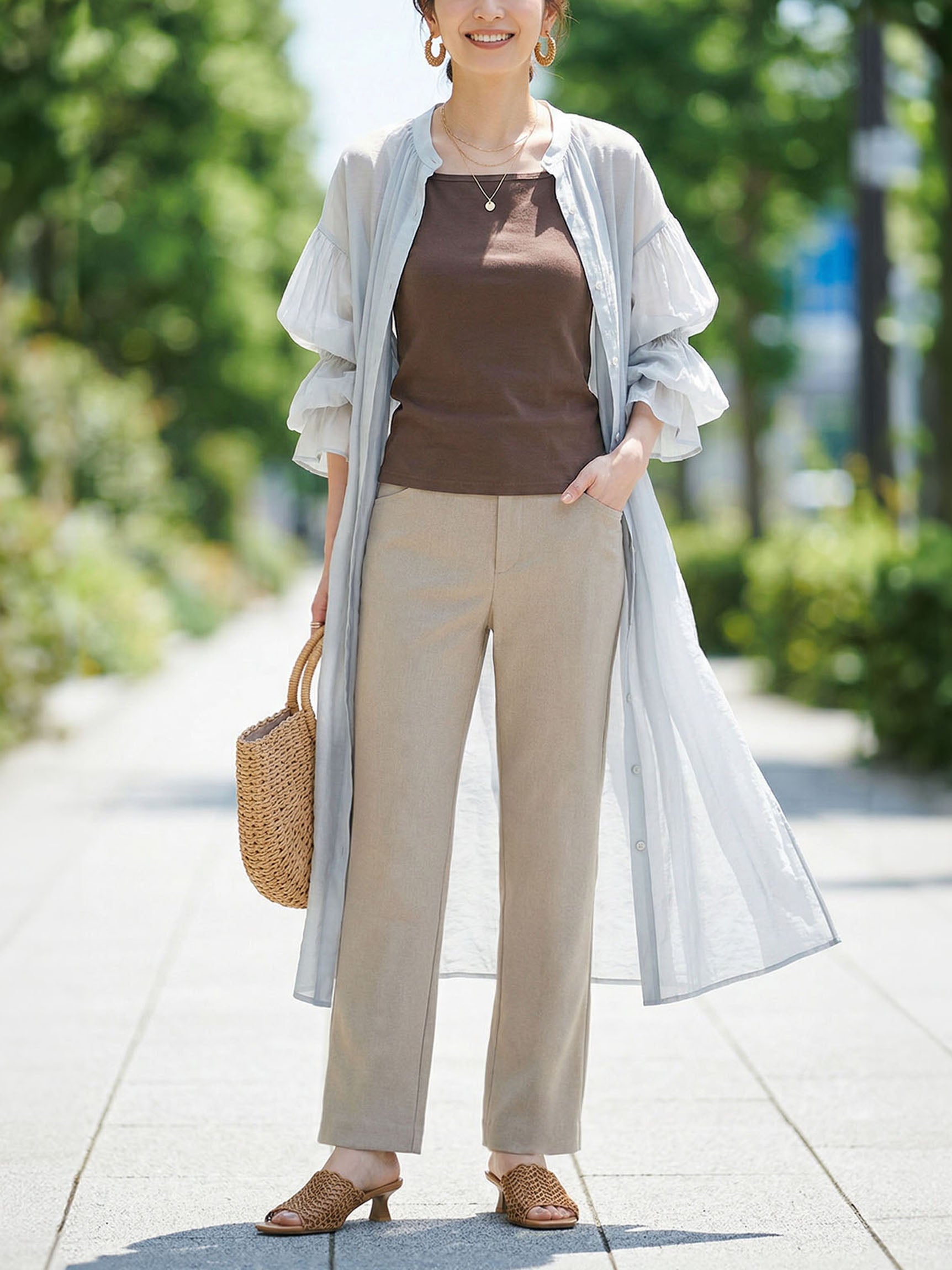 ジョーゼット・ストレートパンツ