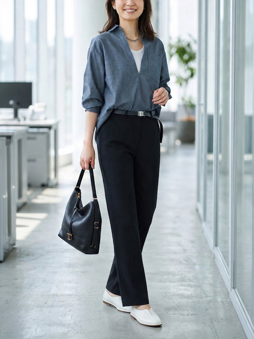 ジョーゼット・ストレートパンツ — B-THREE（ビースリー）｜公式通販サイト