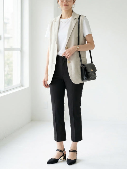 [Summer Limited Edition] Georgette Slit Cropped Pants