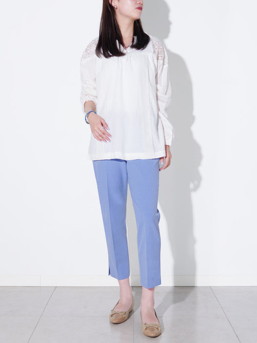 【夏季限定】ジョーゼット・スリットクロップドパンツ