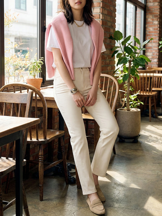 ジーンズライク・ストレートパンツ