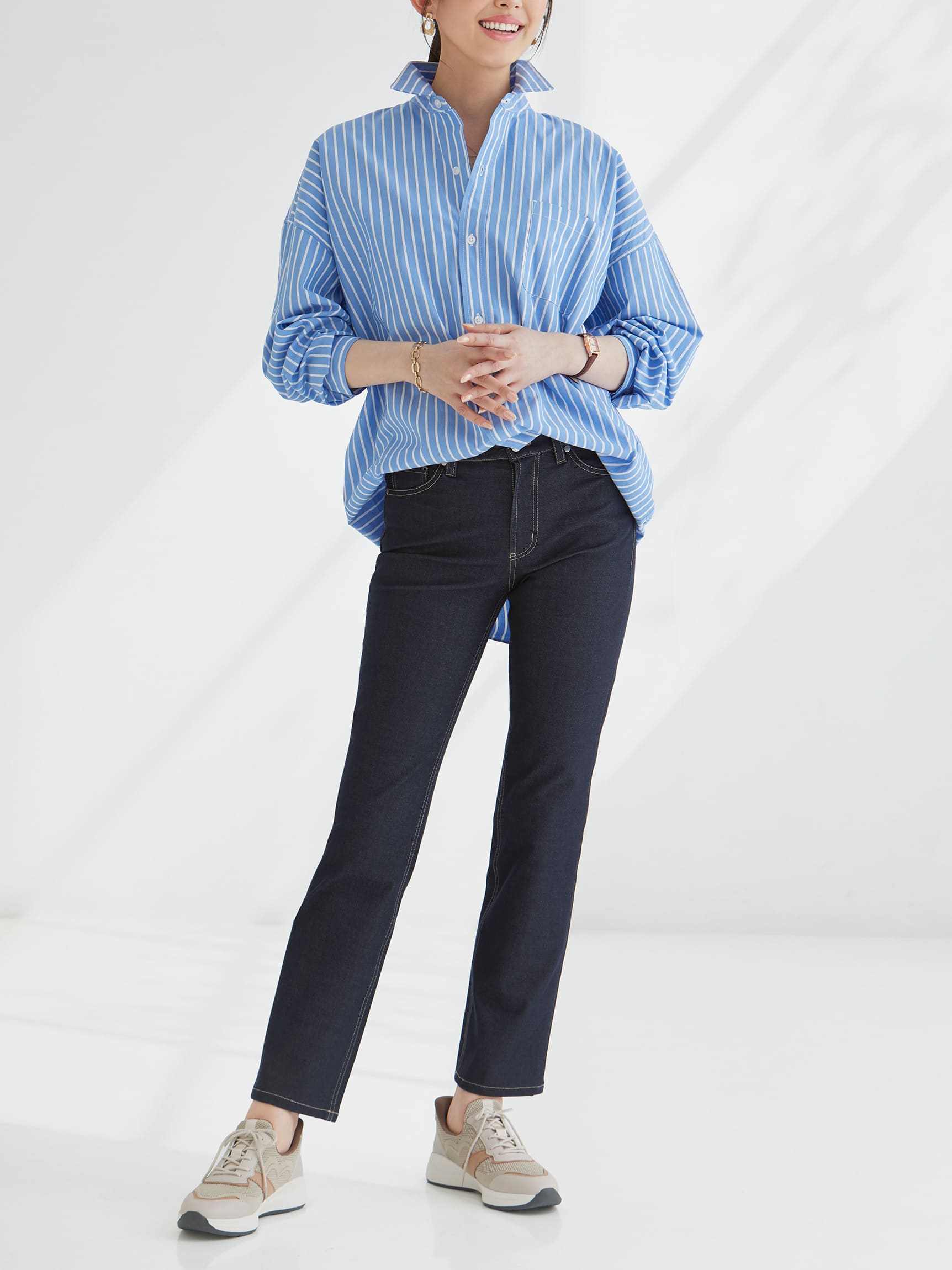 ジーンズライク・ストレートパンツ