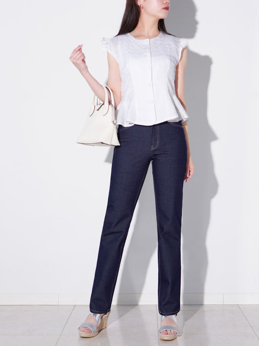 ジーンズライク・ストレートパンツ