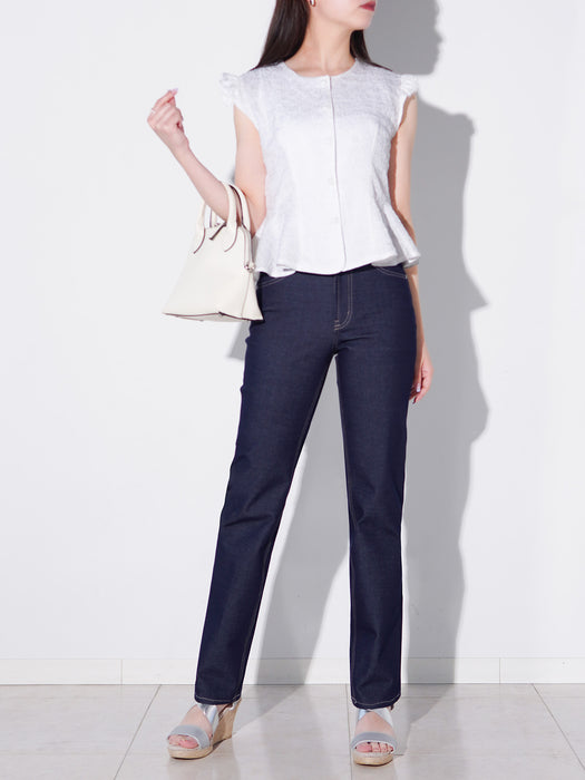 ジーンズライク・ストレートパンツ