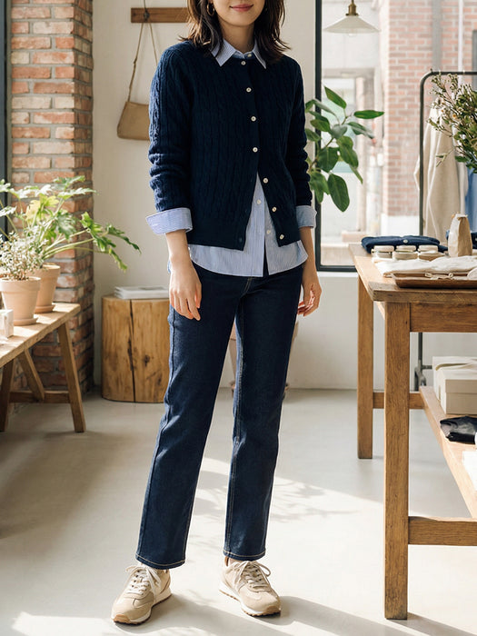 ジーンズライク・ストレートパンツ