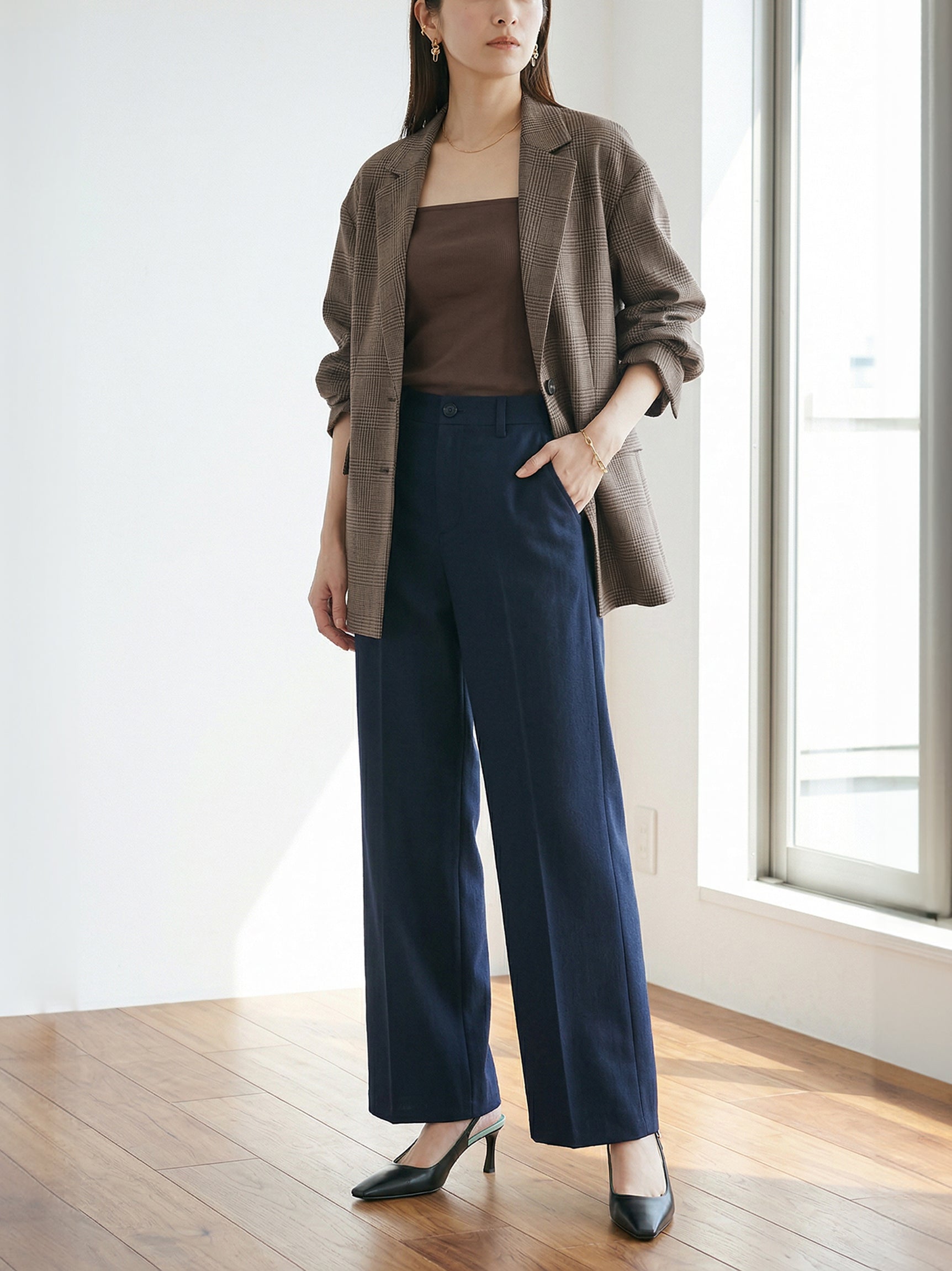 Classic Chino Wide Pants (with Center Press)