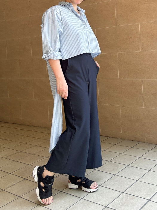 【夏季限定】ライトサッカー・ワイドクロップドパンツ