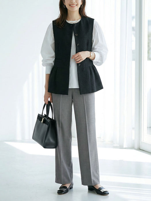 梳毛ウール・ワイドパンツ