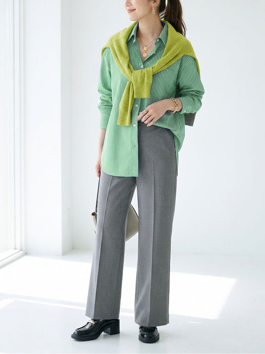 梳毛ウール・ワイドパンツ