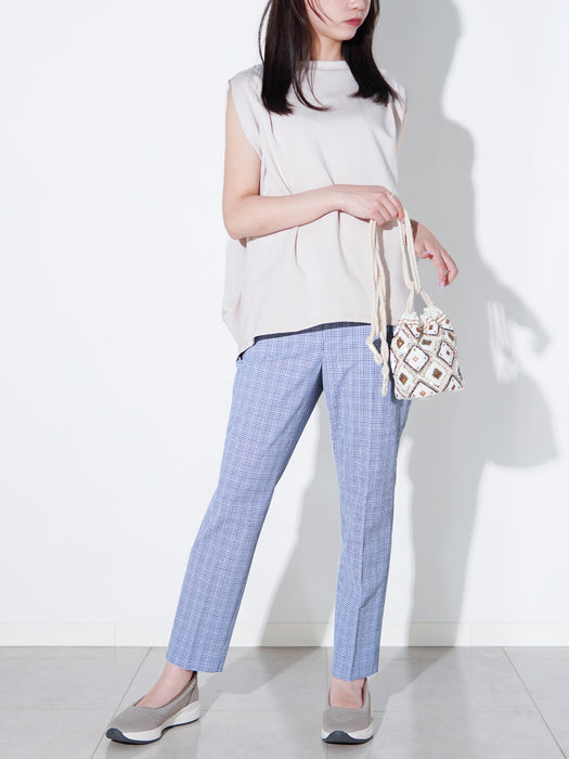 ドライチェック・テーパードパンツ