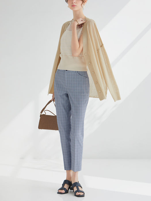 ドライチェック・テーパードパンツ