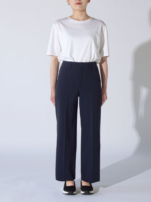 身長:157cm 股下64cmに裾上げ、Ⅰ（S）サイズ着用（普段の服はS）、#06 ネイビー