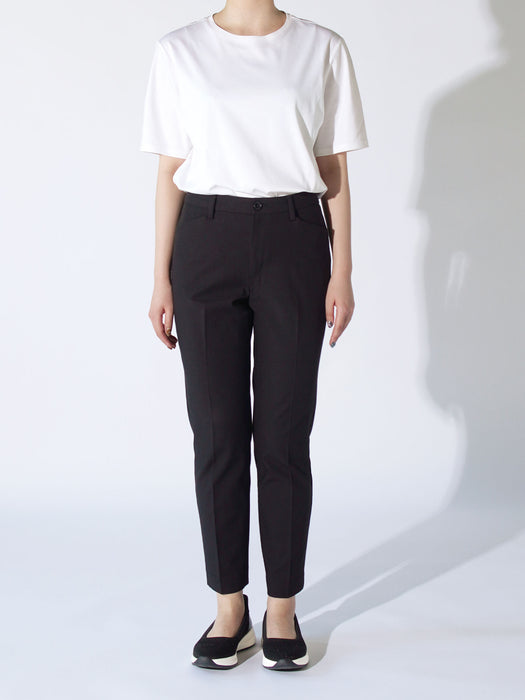 身長:166cm 裾上げなし、34サイズ着用（普段の服はM、時々L）、#08 ブラック