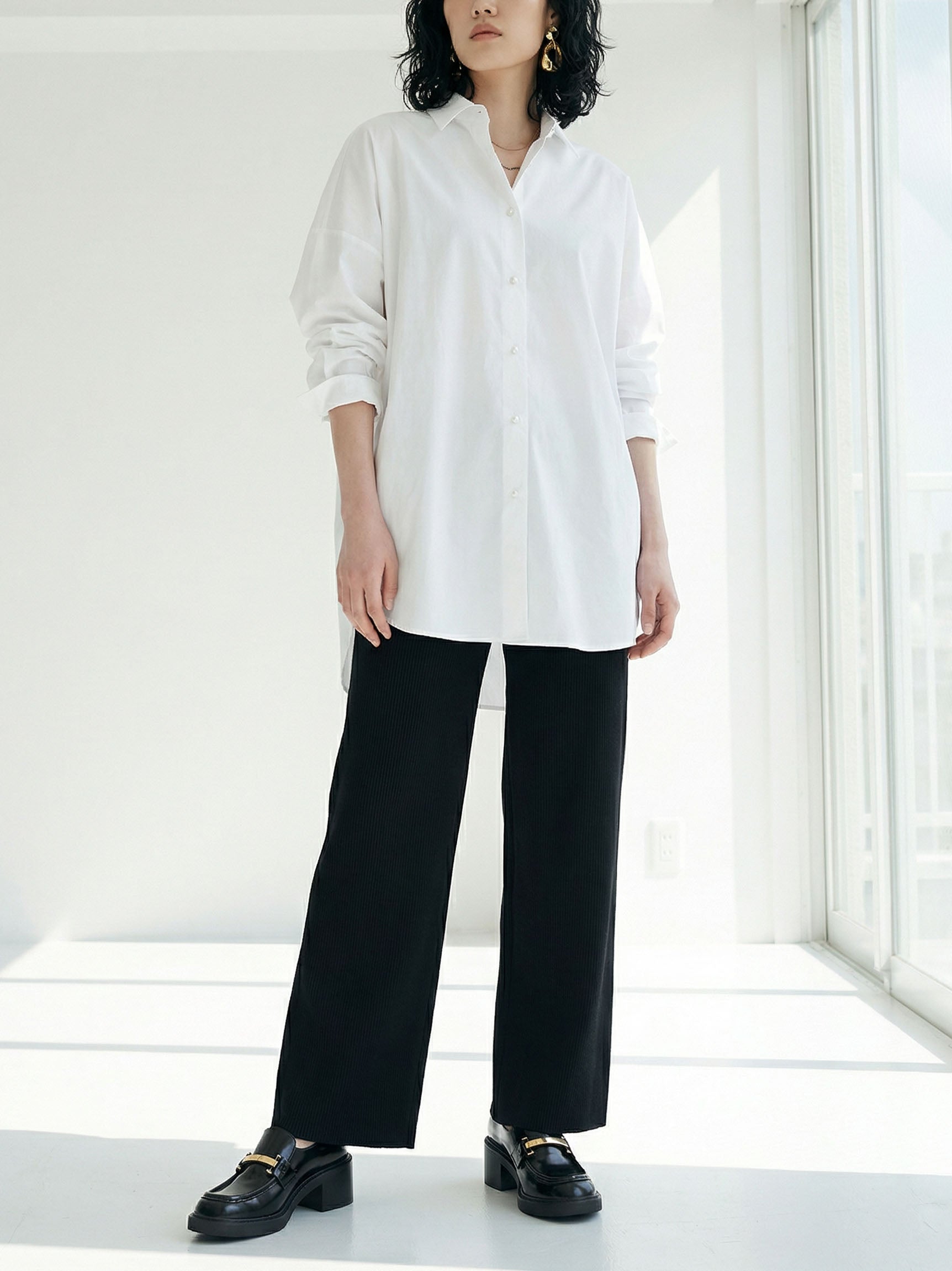 ［着るシアバター］シアバターリブニット・ストレートパンツ