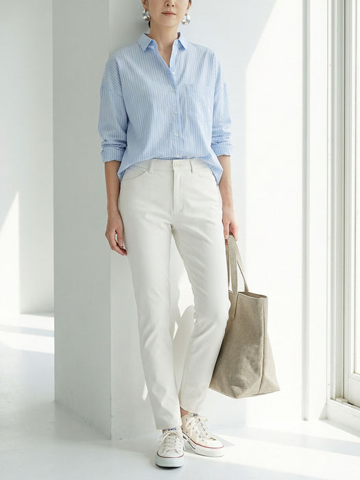 サテン・スリムパンツ