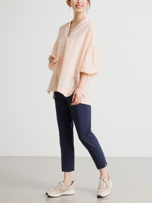 【夏季限定】ジョーゼット・スリットクロップドパンツ