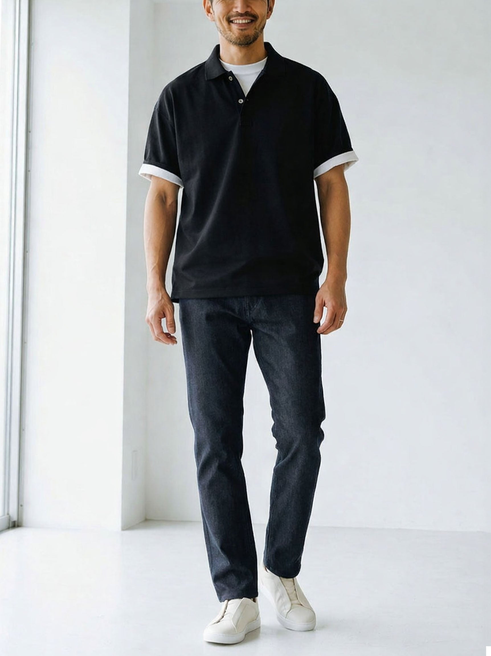 ジーンズライク・ストレートパンツ