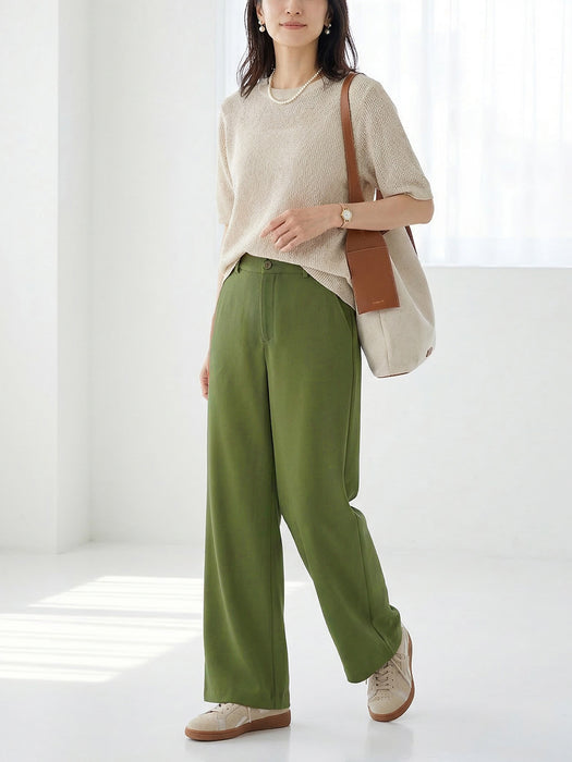 [Summer Limited Edition] Air Lacine Wide Pants (Elastic Sides &amp; Back)