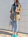 身長:164cm 裾上げなし、Ⅱ（M）サイズ着用、#78 ブルー×ホワイト