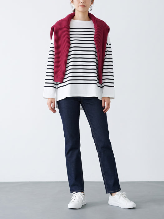 Jeans-like straight pants