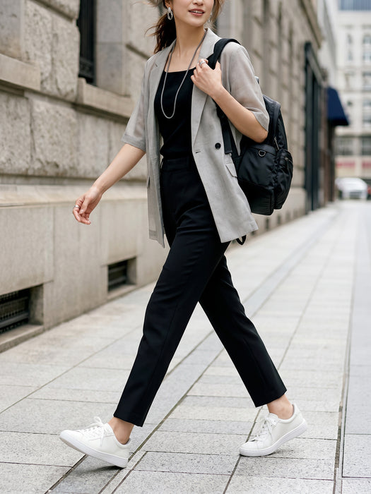 ダブルクロス・テーパードパンツ