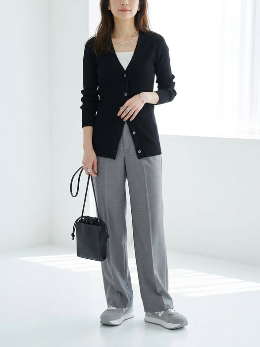 梳毛ウール・ワイドパンツ