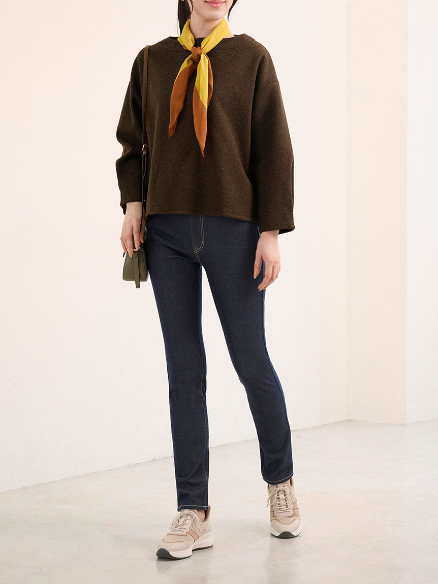 未使用品◆B3 B-THREE ビースリー 裏起毛パンツ 究極の美脚 サイズ30◆ black /黒/ブラック/ストレッチ素材/レディース/ボトムス ミルキーウォーム・セミフレア」ラクチンで暖かい。大人のきれいめ裏